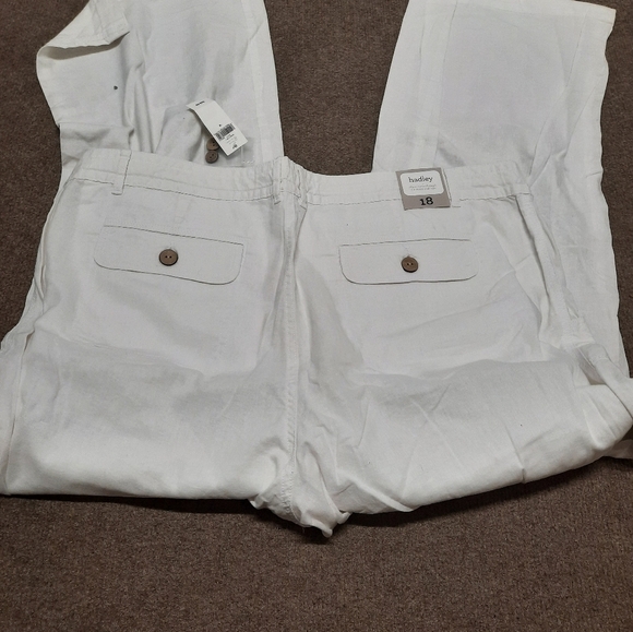 NWT Gap (size 18) Hadley Linen Pants White - Picture 4 of 8